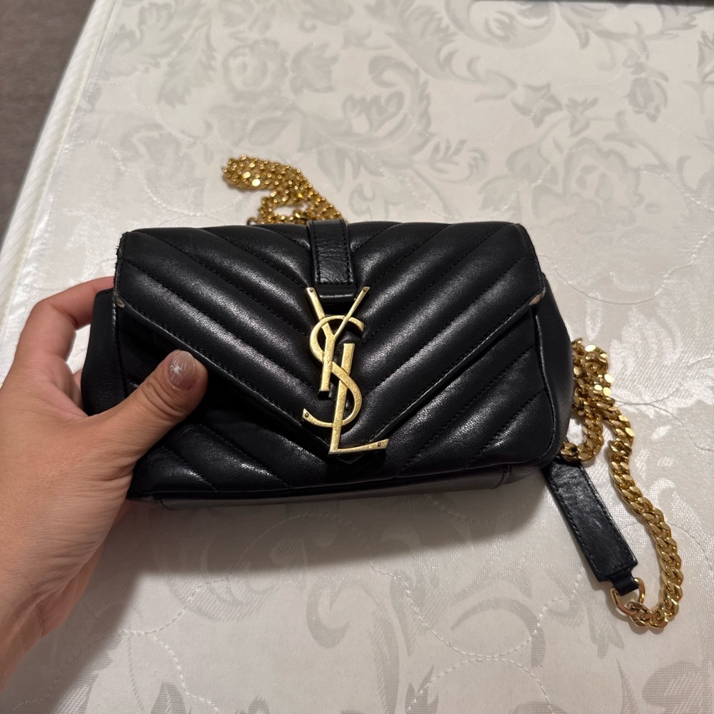 Yves Saint Laurent Baby Monogram Leather Crossbody